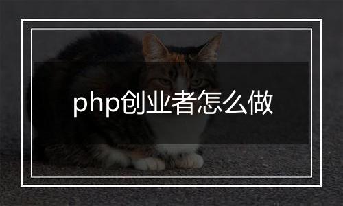 php创业者怎么做