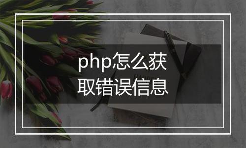php怎么获取错误信息