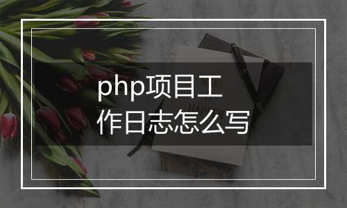 php项目工作日志怎么写