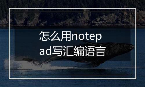 怎么用notepad写汇编语言