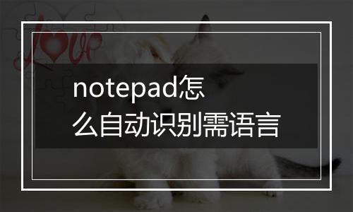 notepad怎么自动识别需语言