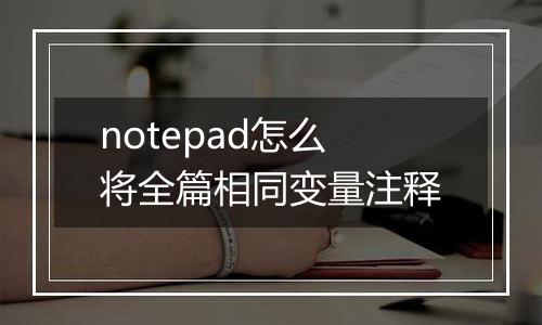 notepad怎么将全篇相同变量注释