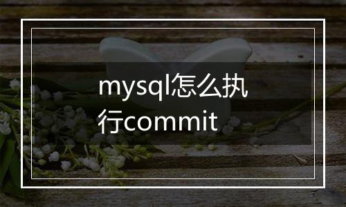 mysql怎么执行commit