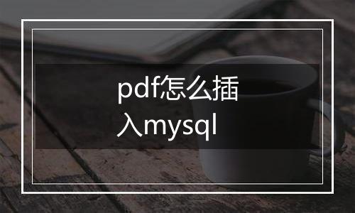 pdf怎么插入mysql