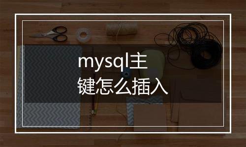 mysql主键怎么插入