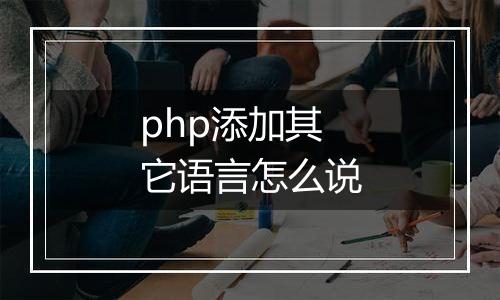 php添加其它语言怎么说