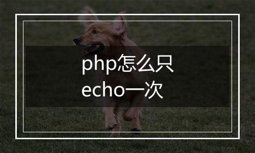 php怎么只echo一次