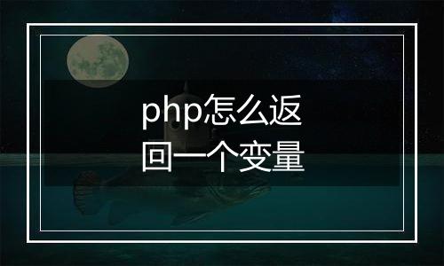 php怎么返回一个变量