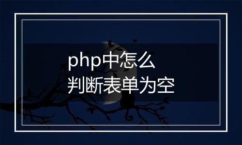php中怎么判断表单为空