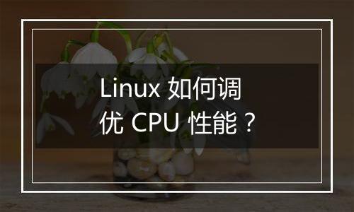 Linux 如何调优 CPU 性能?