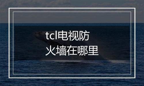 tcl电视防火墙在哪里