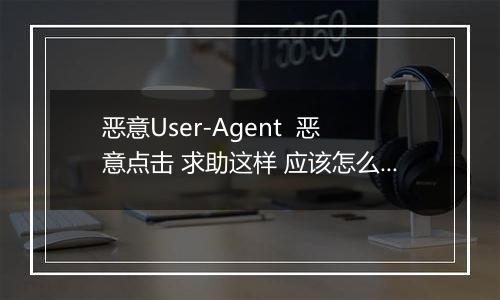 恶意User-Agent 恶意点击 求助这样 应该怎么解决