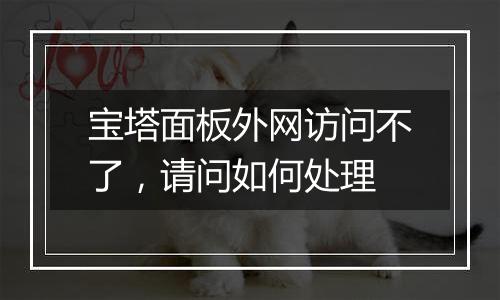宝塔面板外网访问不了,请问如何处理
