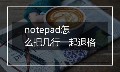 notepad怎么把几行一起退格