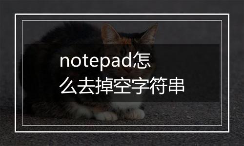 notepad怎么去掉空字符串