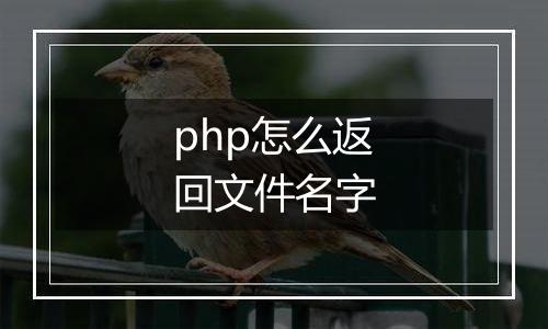php怎么返回文件名字