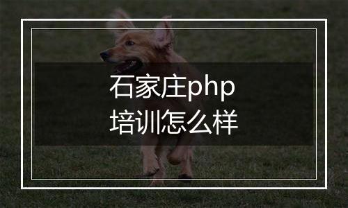 石家庄php培训怎么样