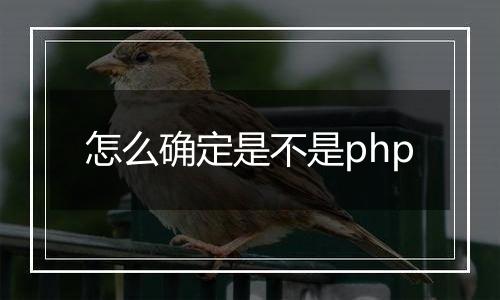 怎么确定是不是php