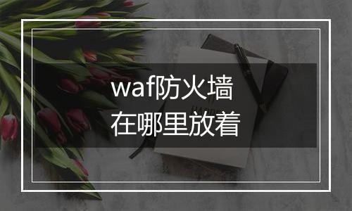 waf防火墙在哪里放着