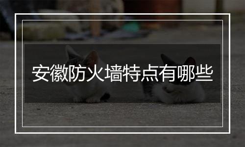 安徽防火墙特点有哪些