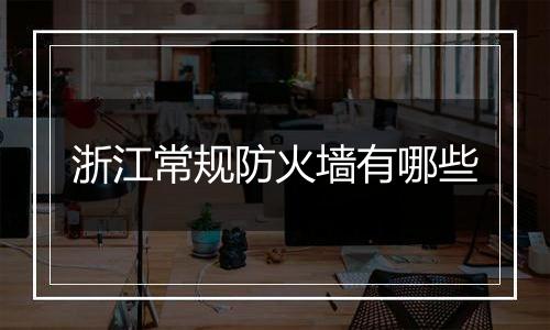 浙江常规防火墙有哪些