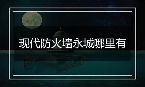 现代防火墙永城哪里有