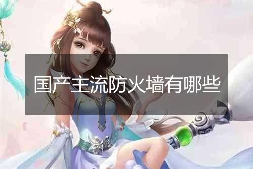 国产主流防火墙有哪些