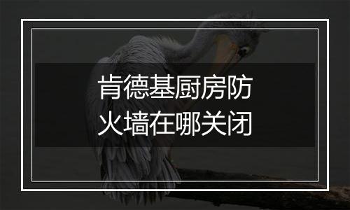 肯德基厨房防火墙在哪关闭