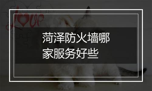 菏泽防火墙哪家服务好些