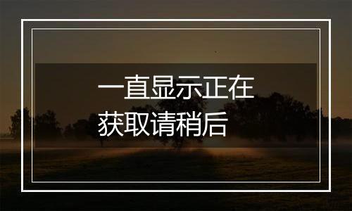 一直显示正在获取请稍后