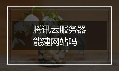 腾讯云服务器能建网站吗
