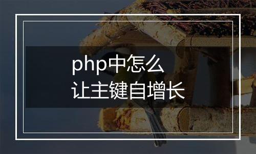 php中怎么让主键自增长
