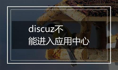 discuz不能进入应用中心