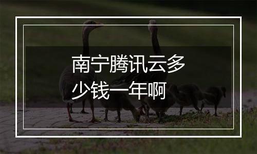 南宁腾讯云多少钱一年啊