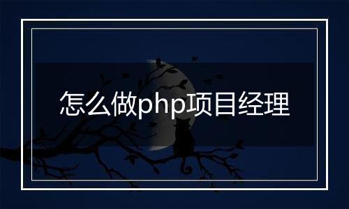怎么做php项目经理