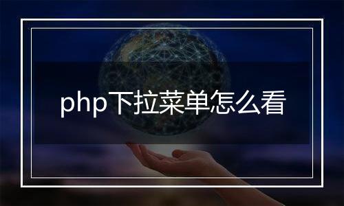 php下拉菜单怎么看