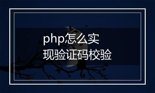 php怎么实现验证码校验