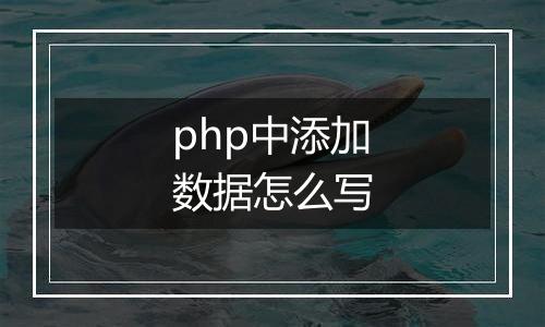 php中添加数据怎么写
