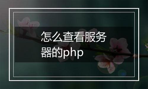 怎么查看服务器的php