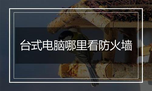 台式电脑哪里看防火墙