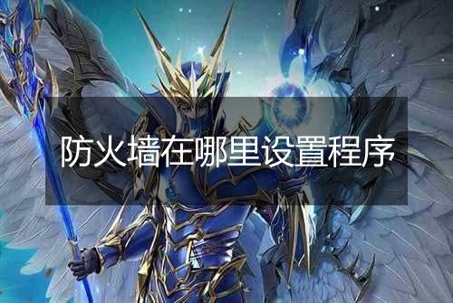 防火墙在哪里设置程序