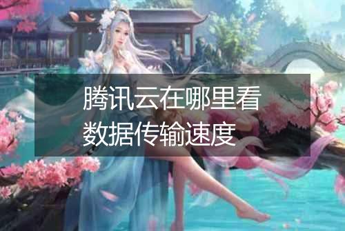 腾讯云在哪里看数据传输速度