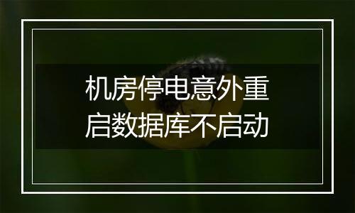 机房停电意外重启数据库不启动