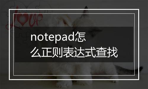 notepad怎么正则表达式查找