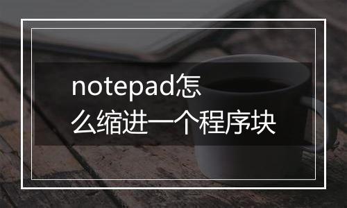 notepad怎么缩进一个程序块