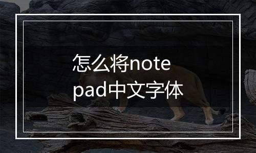 怎么将notepad中文字体