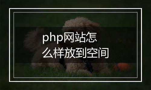 php网站怎么样放到空间