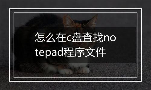 怎么在c盘查找notepad程序文件