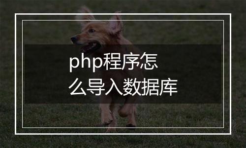 php程序怎么导入数据库
