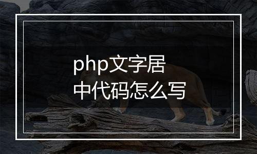 php文字居中代码怎么写